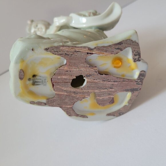 Porcelain KPM Japanese Geisha Figurine With Fan Kneeling 10" Floral Detail - Picture 7 of 9